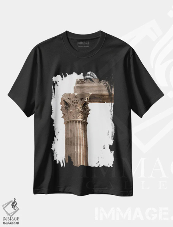 تیشرت مشکی طرح دار کورینتی، مدیوم اثر گیلیارد برسسان | immage.ir