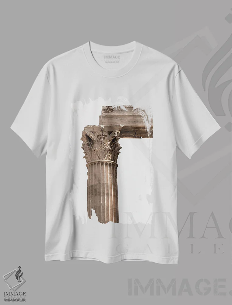 تیشرت سفید طرح دار کورینتی، مدیوم اثر گیلیارد برسسان | فروشگاه ایماژ