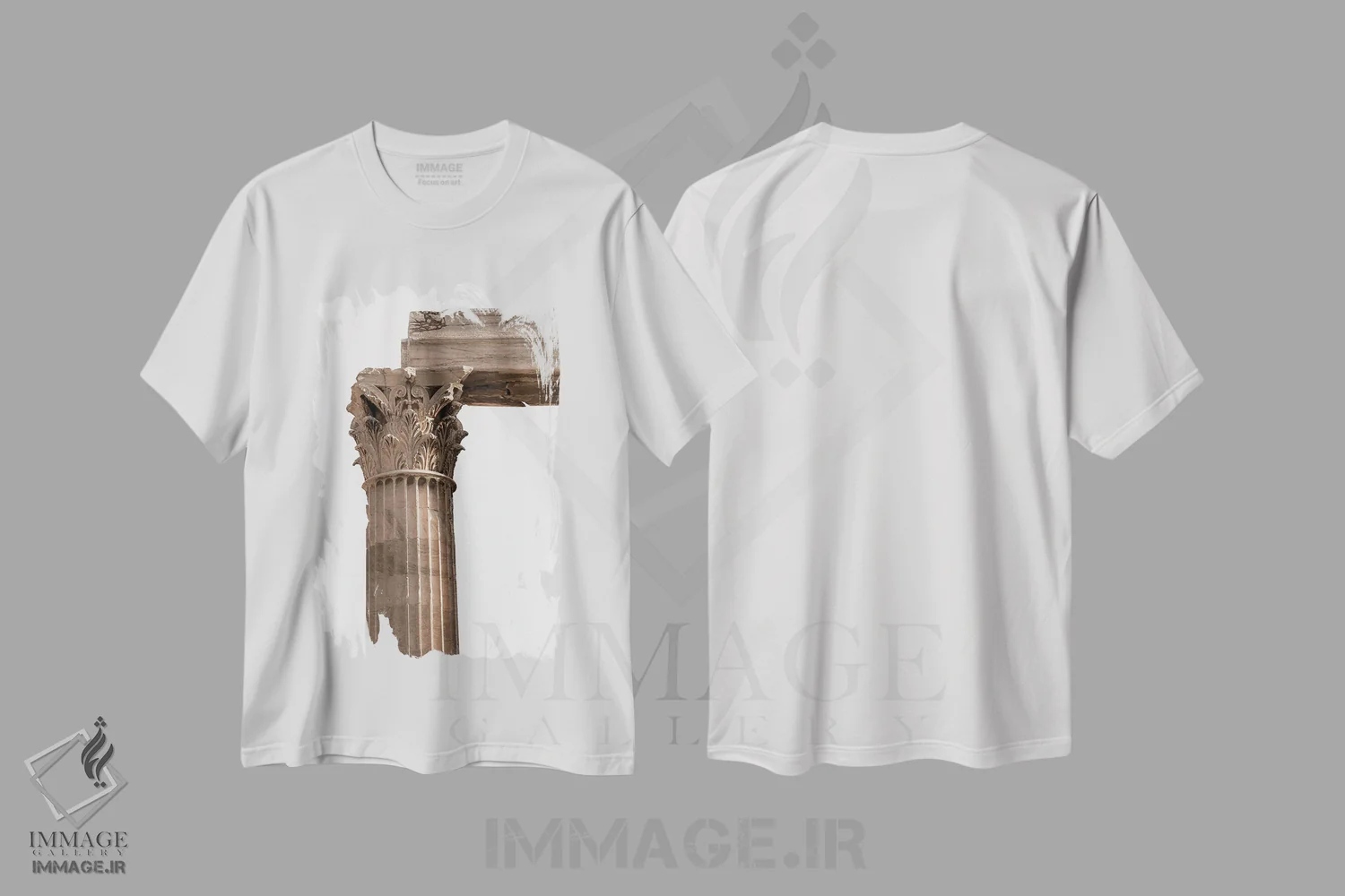 تیشرت سفید طرح دار کورینتی، مدیوم اثر گیلیارد برسسان | فروشگاه ایماژ