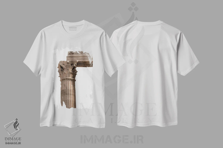 تیشرت سفید طرح دار کورینتی، مدیوم اثر گیلیارد برسسان | فروشگاه ایماژ