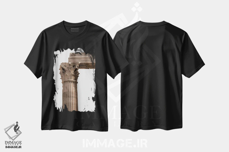 تیشرت مشکی طرح دار کورینتی، مدیوم اثر گیلیارد برسسان | immage.ir