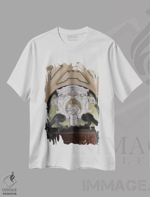 تیشرت سفید طرح دار دوک قدیمی، مدیوم اثر گیلیارد برسسان | فروشگاه ایماژ