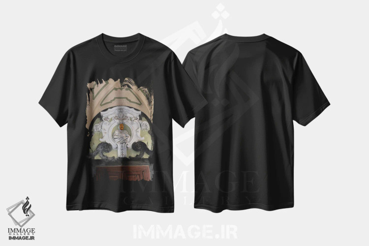 تیشرت مشکی طرح دار دوک قدیمی، مدیوم اثر گیلیارد برسسان | immage.ir