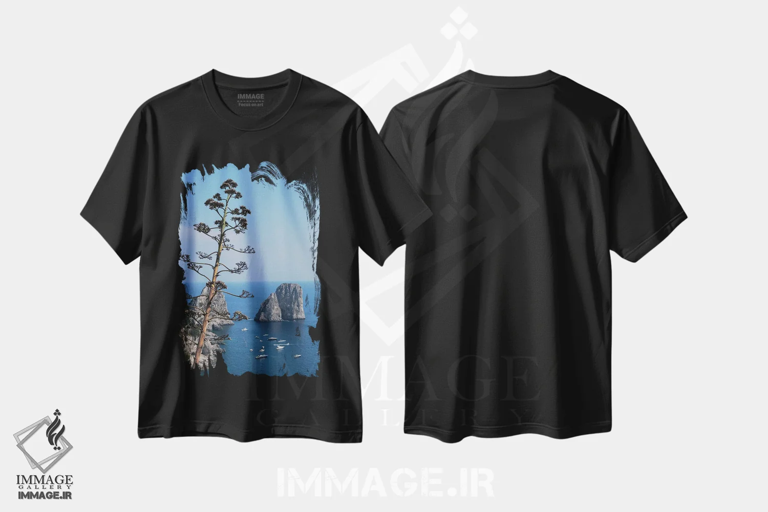 تیشرت مشکی طرح دار کاپری پِیو بلو، مدیوم اثر گیلیارد برسسان | فروشگاه ایماژ