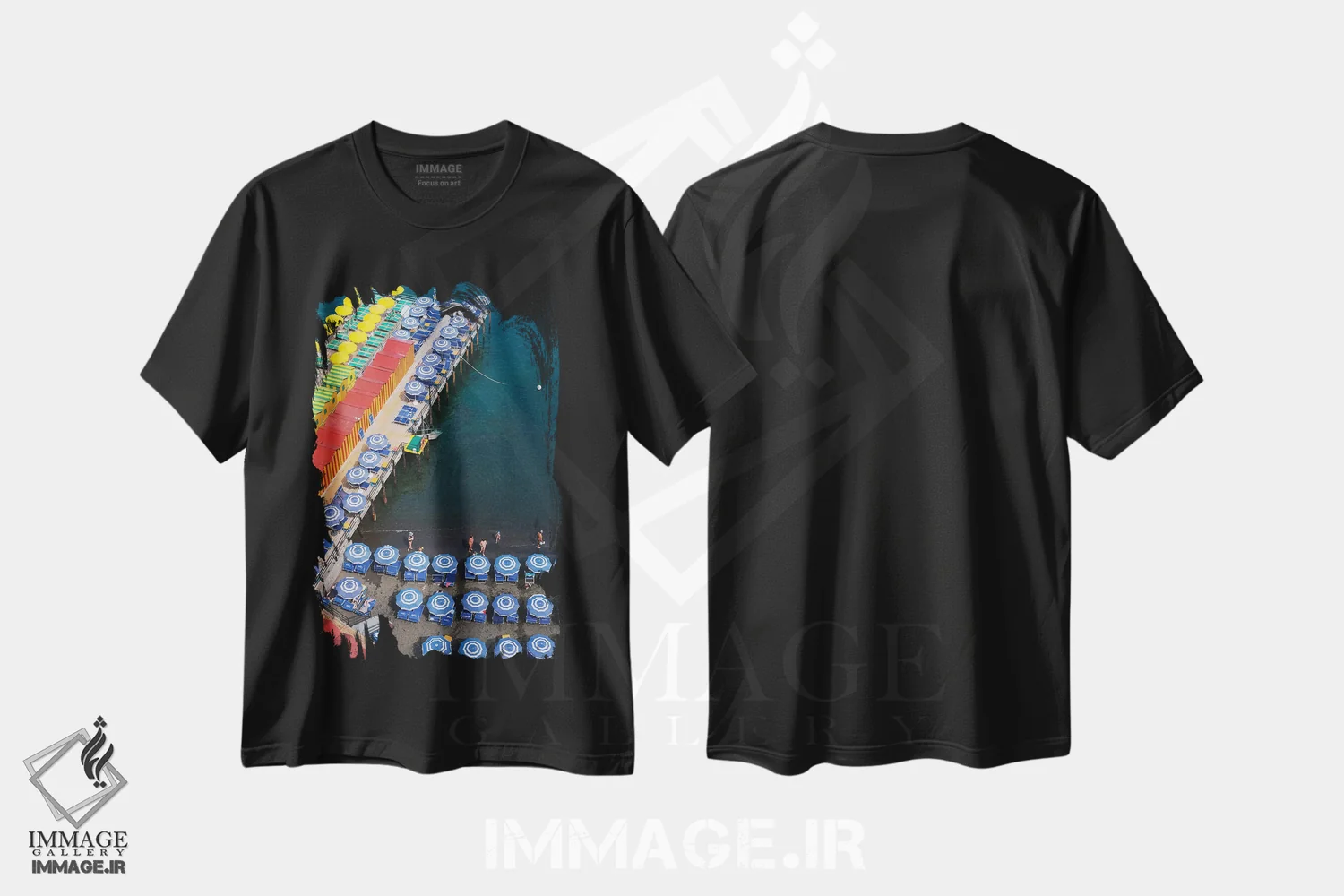 تیشرت مشکی طرح دار هندسی تابستانی، مدیوم اثر گیلیارد برسسان | immage.ir