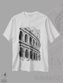 تیشرت سفید طرح دار کولوسئوم رم، عکاسی سیاه و سفید اثر گیلیارد برسسان | immage.ir