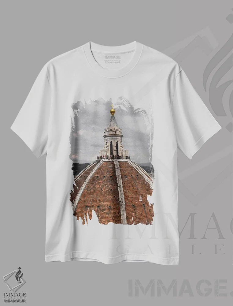 تیشرت سفید طرح دار کلیسای جامع فلورانس، عکاسی ترکیبی اثر گیلیارد برسسان | immage.ir