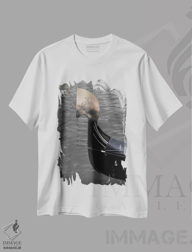 تیشرت سفید طرح دار گوندولا، عکاسی ترکیبی اثر گیلیارد برسسان | فروشگاه ایماژ