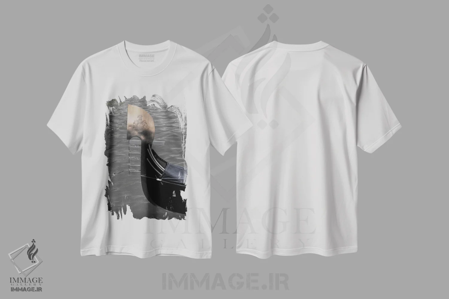 تیشرت سفید طرح دار گوندولا، عکاسی ترکیبی اثر گیلیارد برسسان | فروشگاه ایماژ