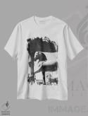 تیشرت سفید طرح دار ارابه چهار اسب پیروزی، عکاسی سیاه و سفید اثر گیلیارد برسسان | فروشگاه ایماژ
