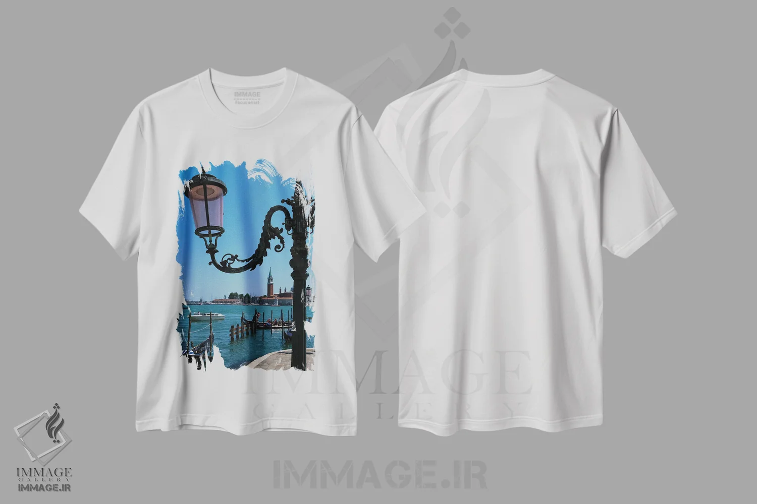 تیشرت سفید طرح دار سونات ونیزی، عکاسی ترکیبی اثر گیلیارد برسسان | immage.ir