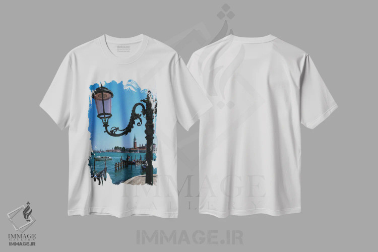 تیشرت سفید طرح دار سونات ونیزی، عکاسی ترکیبی اثر گیلیارد برسسان | immage.ir