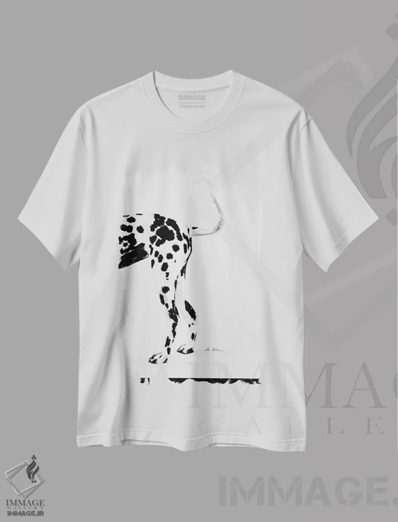 تیشرت سفید طرح دار افسانه، هنر فاخر معاصر اثر گیل لبلو | immage.ir