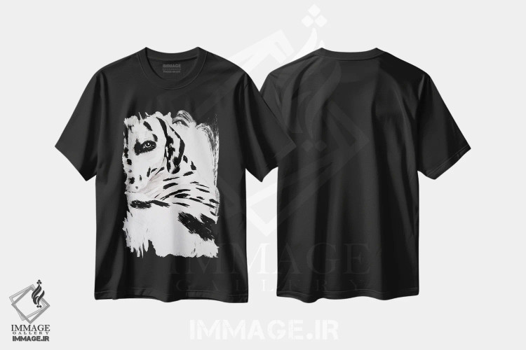 تیشرت مشکی طرح دار نگاه به عقب به من، هنر فاخر معاصر اثر گیل لبلو | immage.ir