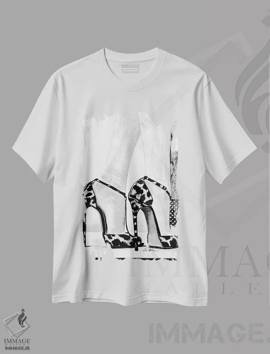 تیشرت سفید طرح دار اوه لویی، هنر فاخر معاصر اثر گیل لبلو | فروشگاه ایماژ