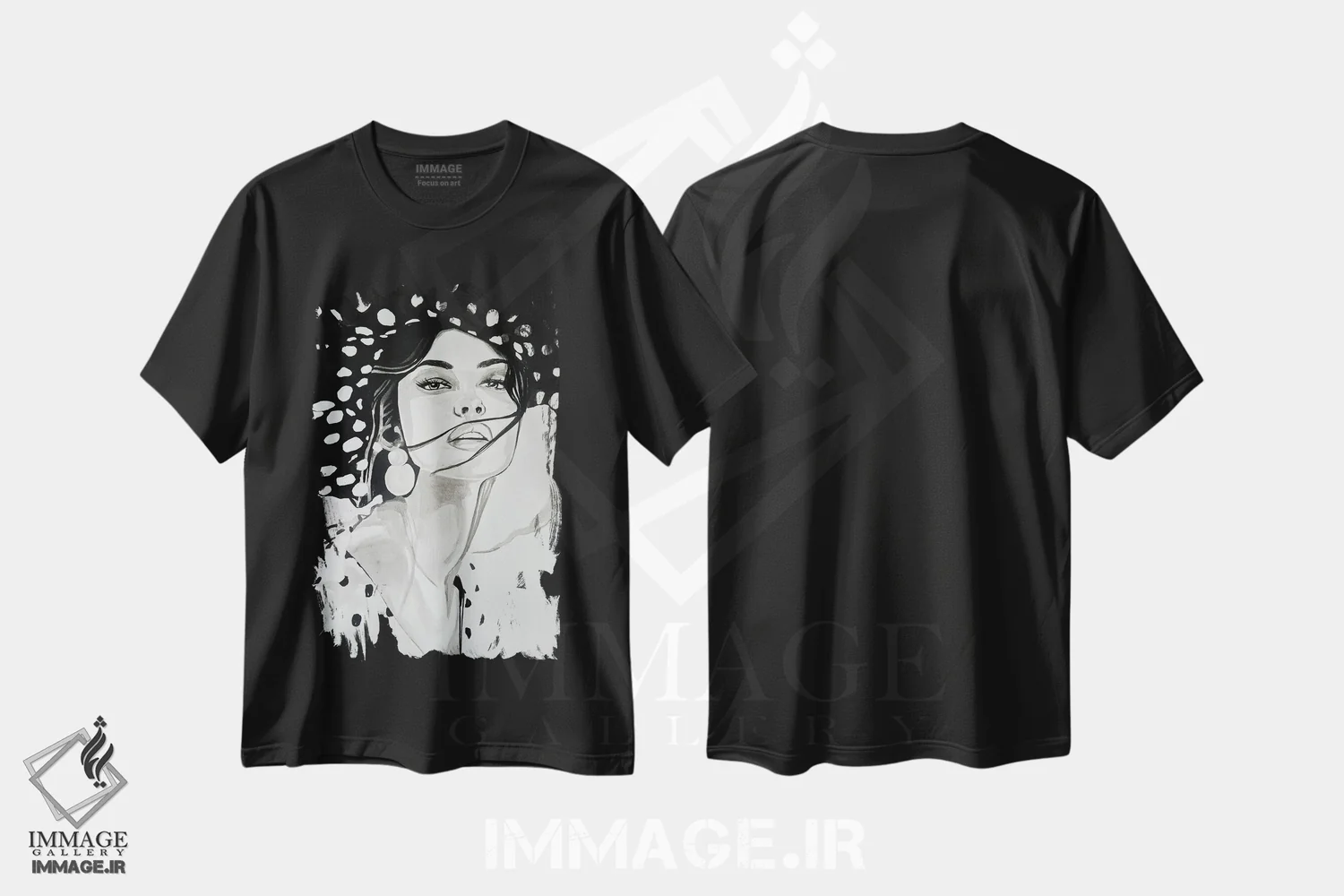 تیشرت مشکی طرح دار کمتر یعنی بیشتر، هنر تزئینی سیاه و سفید اثر گیل لبلو | immage.ir