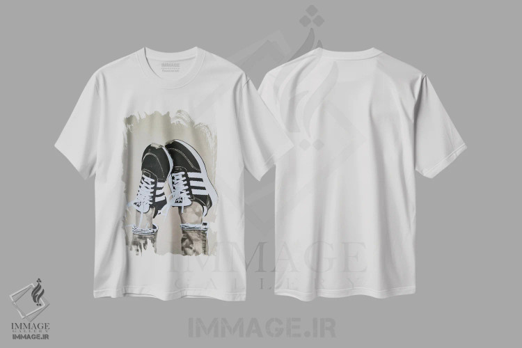تیشرت سفید طرح دار در انتظار معشوقم، هنر فاخر معاصر اثر گیل لبلو | immage.ir