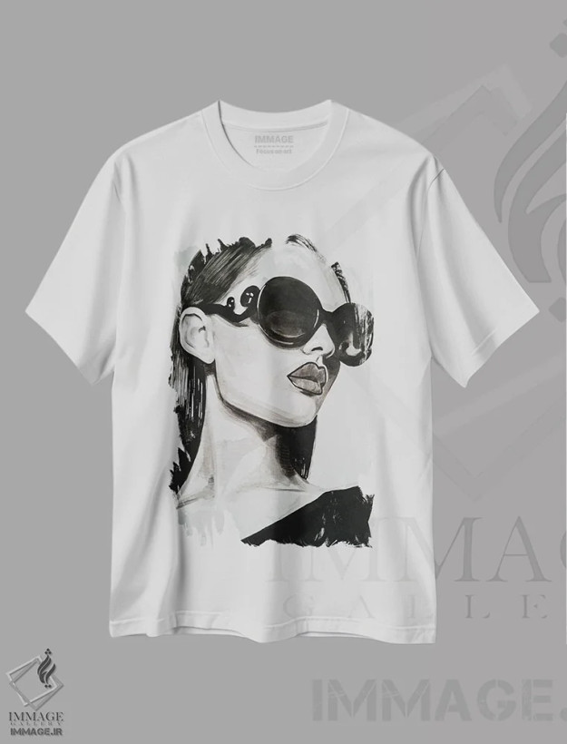 تیشرت سفید طرح دار خیلی شیک، هنر فاخر معاصر اثر گیل لبلو | فروشگاه ایماژ