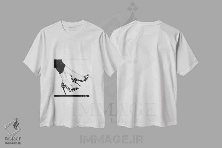 تیشرت سفید طرح دار کیش یا مات، هنر فاخر معاصر اثر گیل لبلو | immage.ir