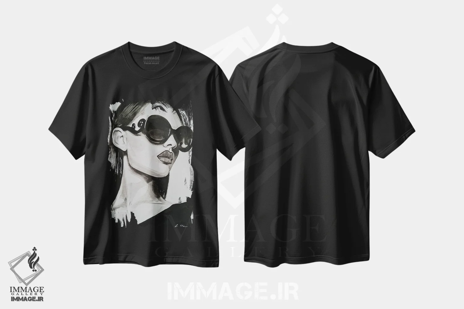 تیشرت مشکی طرح دار خیلی شیک، هنر فاخر معاصر اثر گیل لبلو | immage.ir