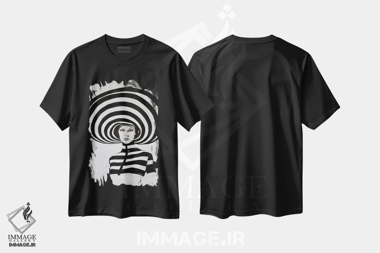 تیشرت مشکی طرح دار آهنربایی، هنر فاخر معاصر اثر گیل لبلو | فروشگاه ایماژ