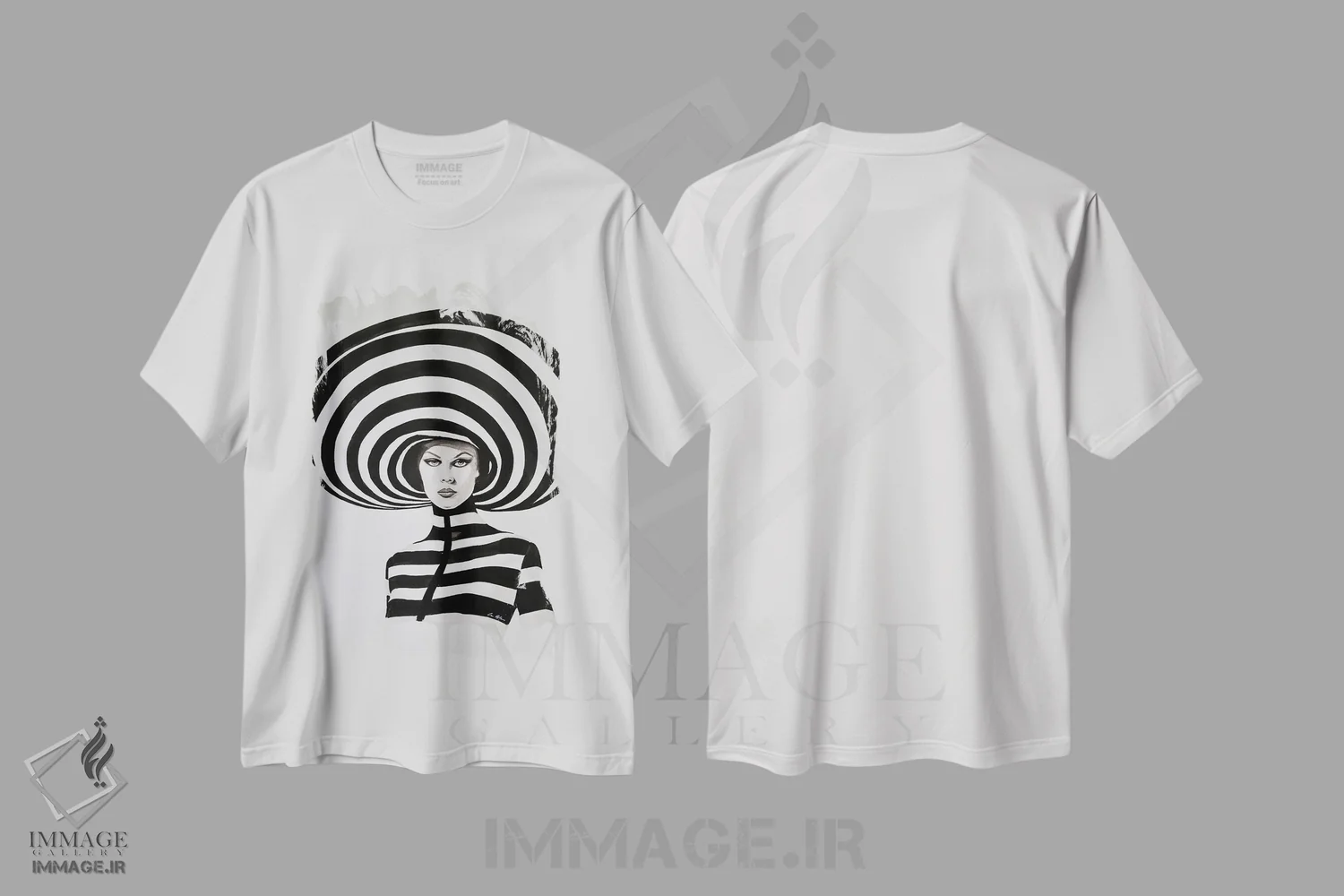 تیشرت سفید طرح دار آهنربایی، هنر فاخر معاصر اثر گیل لبلو | immage.ir