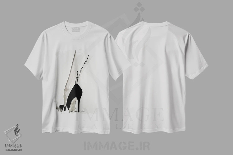 تیشرت سفید طرح دار عشق همان عشق است، هنر تزئینی سیاه و سفید اثر گیل لبلو | immage.ir