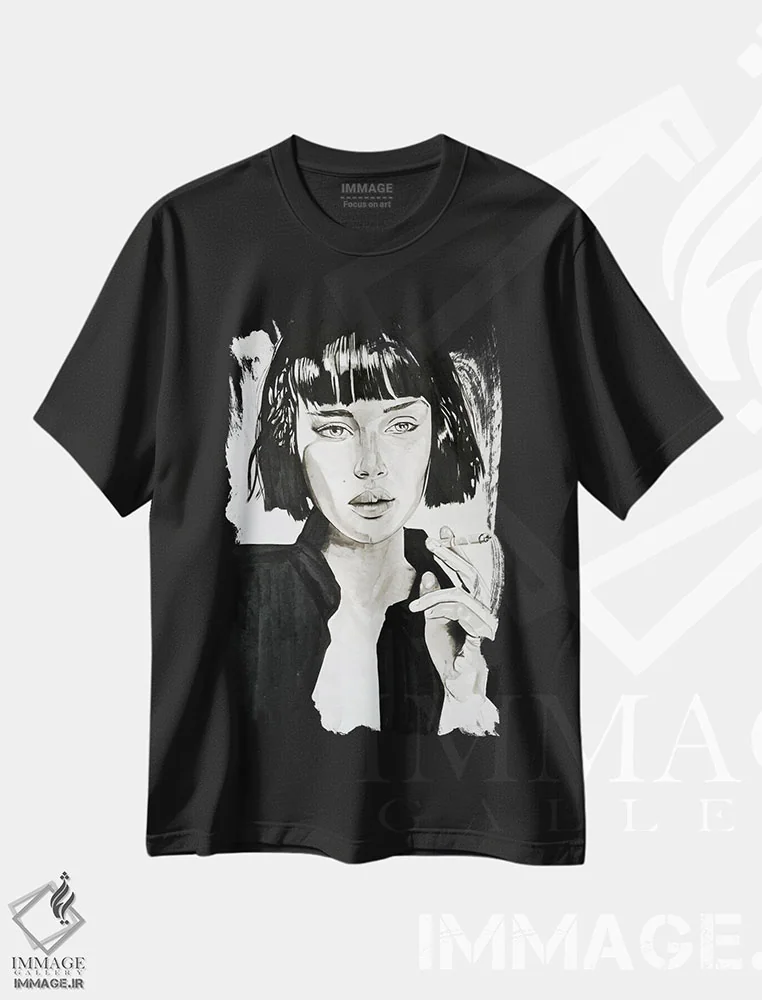 تیشرت مشکی طرح دار هماهنگ با میل آرامشت، هنر تزئینی سیاه و سفید اثر گیل لبلو | immage.ir