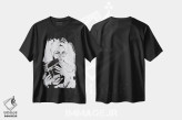 تیشرت مشکی طرح دار هیچ وقت از طراحی خودت دست نکش، هنر تزئینی سیاه و سفید اثر گیل لبلو | immage.ir