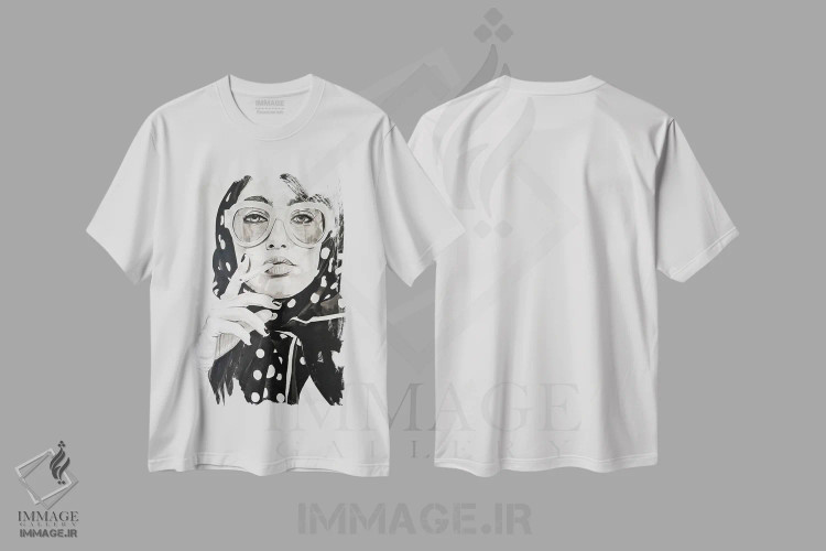 تیشرت سفید طرح دار باران دوباره می آید، هنر تزئینی سیاه و سفید اثر گیل لبلو | فروشگاه ایماژ