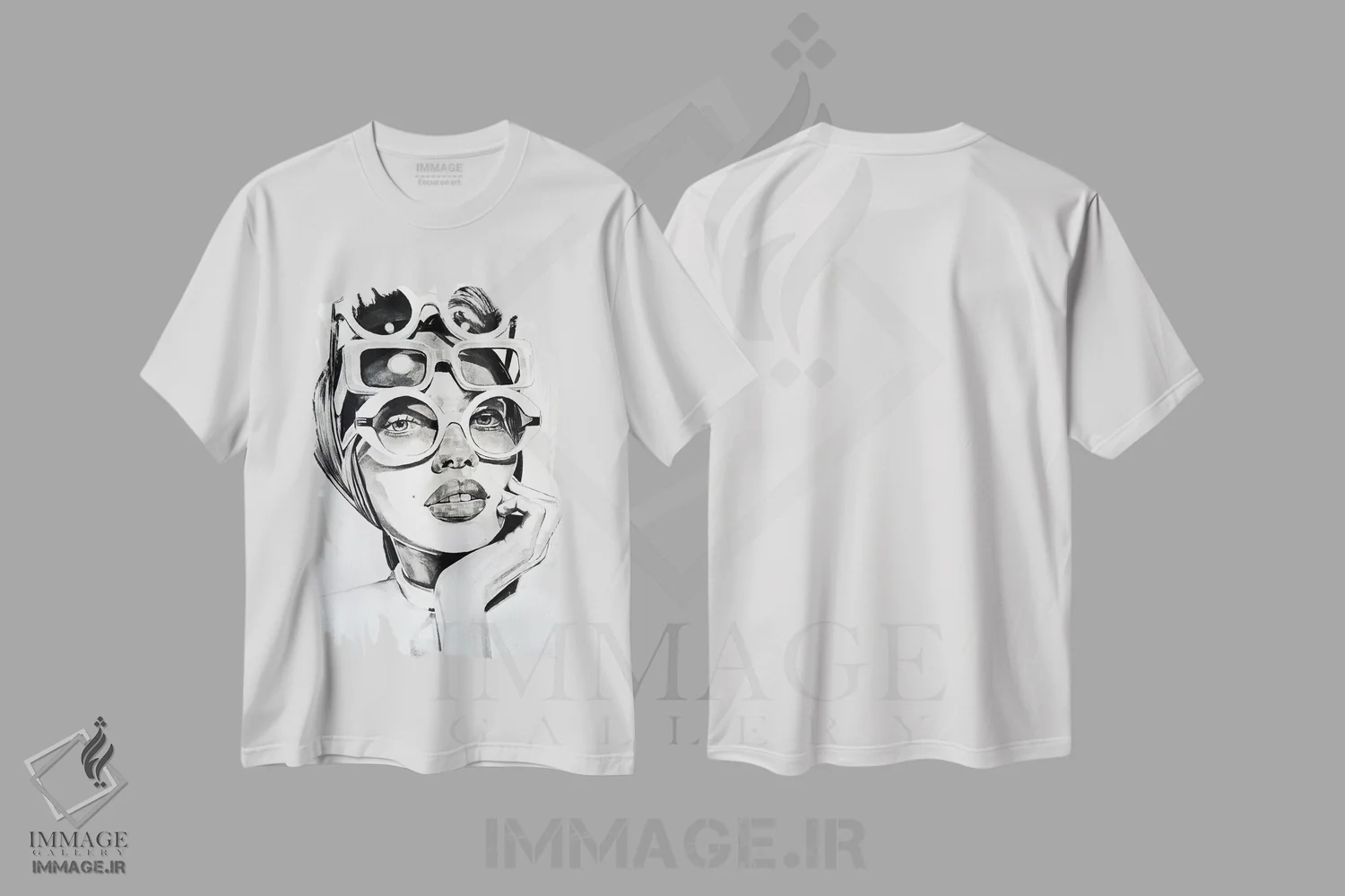 تیشرت سفید طرح دار سپر محافظ در برابر استرس روزانه، هنر تزئینی سیاه و سفید اثر گیل لبلو | immage.ir