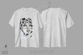 تیشرت سفید طرح دار سپر محافظ در برابر استرس روزانه، هنر تزئینی سیاه و سفید اثر گیل لبلو | immage.ir