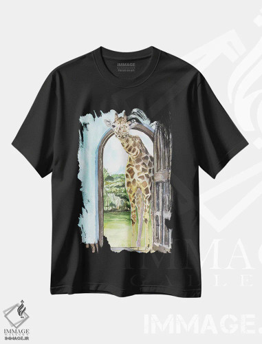تیشرت مشکی طرح دار تق تق، مدیوم اثر جورج دیاچنکو | فروشگاه ایماژ