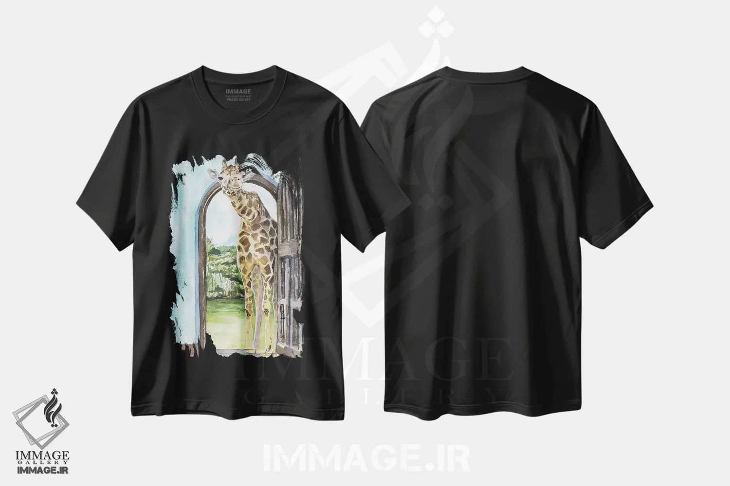 تیشرت مشکی طرح دار تق تق، مدیوم اثر جورج دیاچنکو | فروشگاه ایماژ