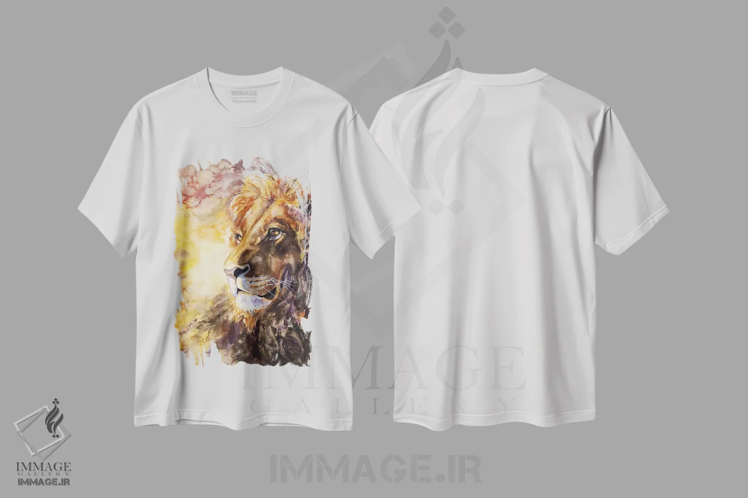 تیشرت سفید طرح دار شیر ۱، مدیوم اثر جورج دیاچنکو | immage.ir