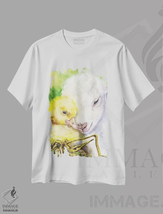 تیشرت سفید طرح دار دوستان کوچک، مدیوم اثر جورج دیاچنکو | immage.ir