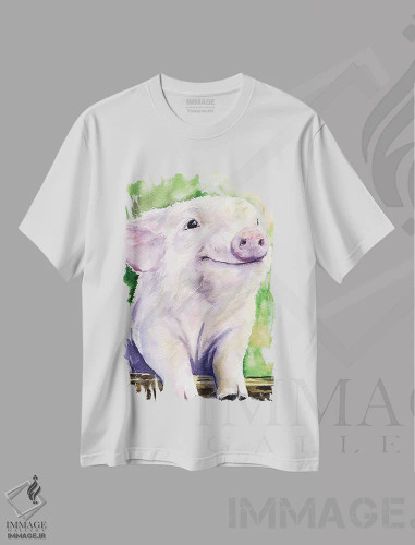 تیشرت سفید طرح دار خوک کوچولو، مدیوم اثر جورج دیاچنکو | فروشگاه ایماژ