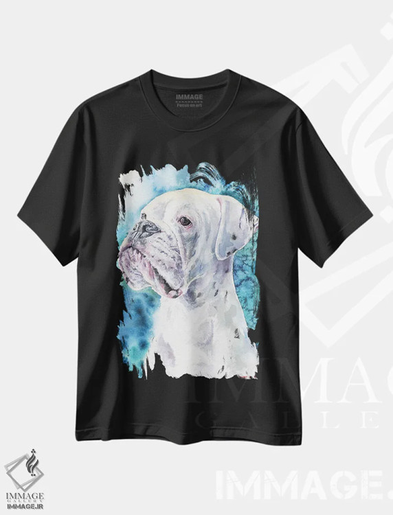 تیشرت مشکی طرح دار باکسر سفید، مدیوم اثر جورج دیاچنکو | immage.ir