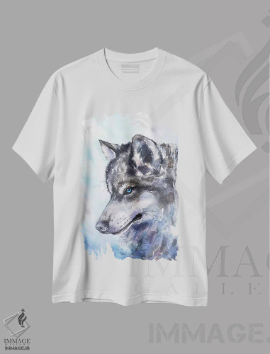 تیشرت سفید طرح دار گرگ، مدیوم اثر جورج دیاچنکو | فروشگاه ایماژ