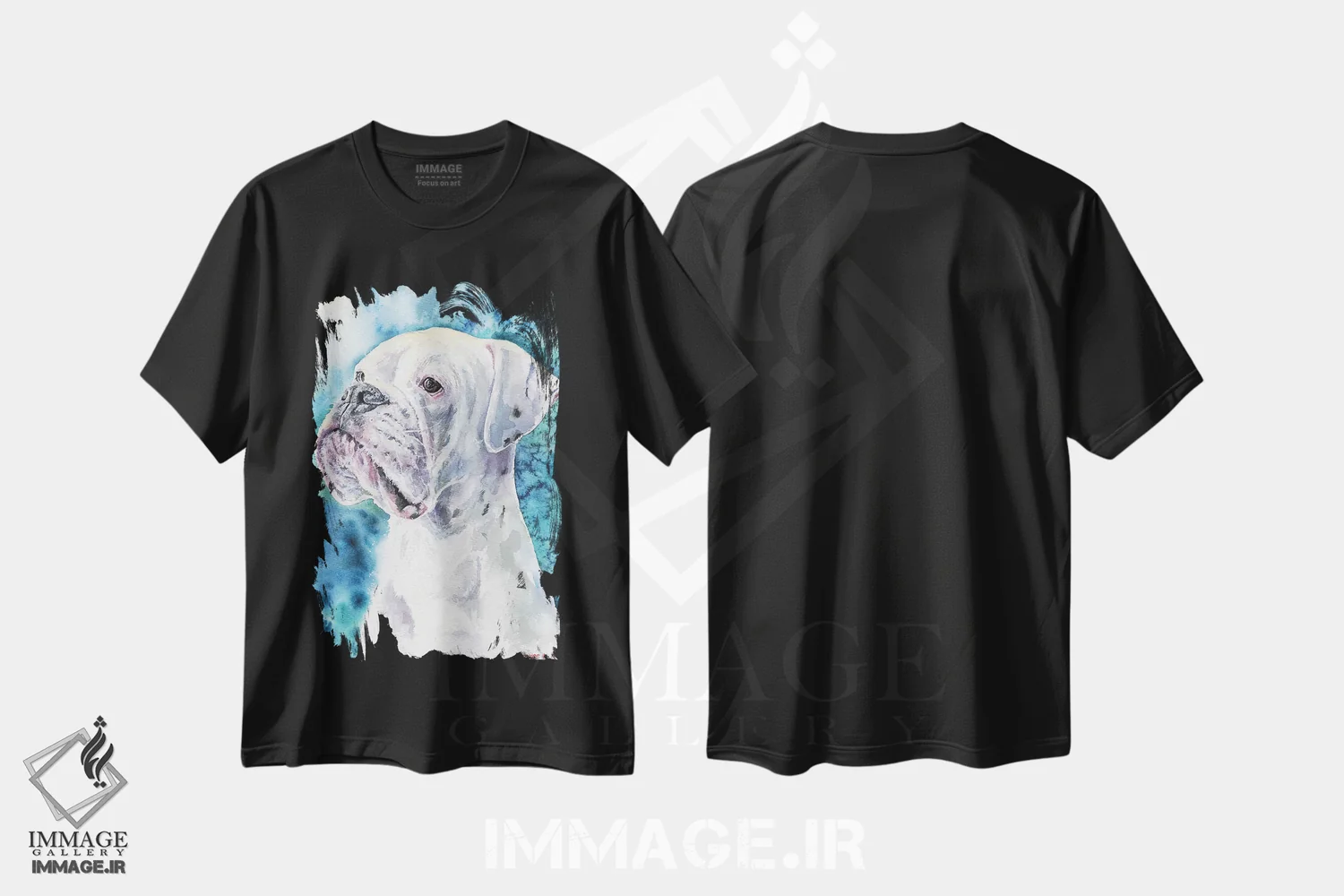 تیشرت مشکی طرح دار باکسر سفید، مدیوم اثر جورج دیاچنکو | immage.ir