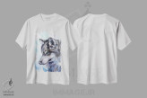 تیشرت سفید طرح دار گرگ، مدیوم اثر جورج دیاچنکو | فروشگاه ایماژ