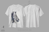 تیشرت سفید طرح دار گورخر، مدیوم اثر جورج دیاچنکو | فروشگاه ایماژ