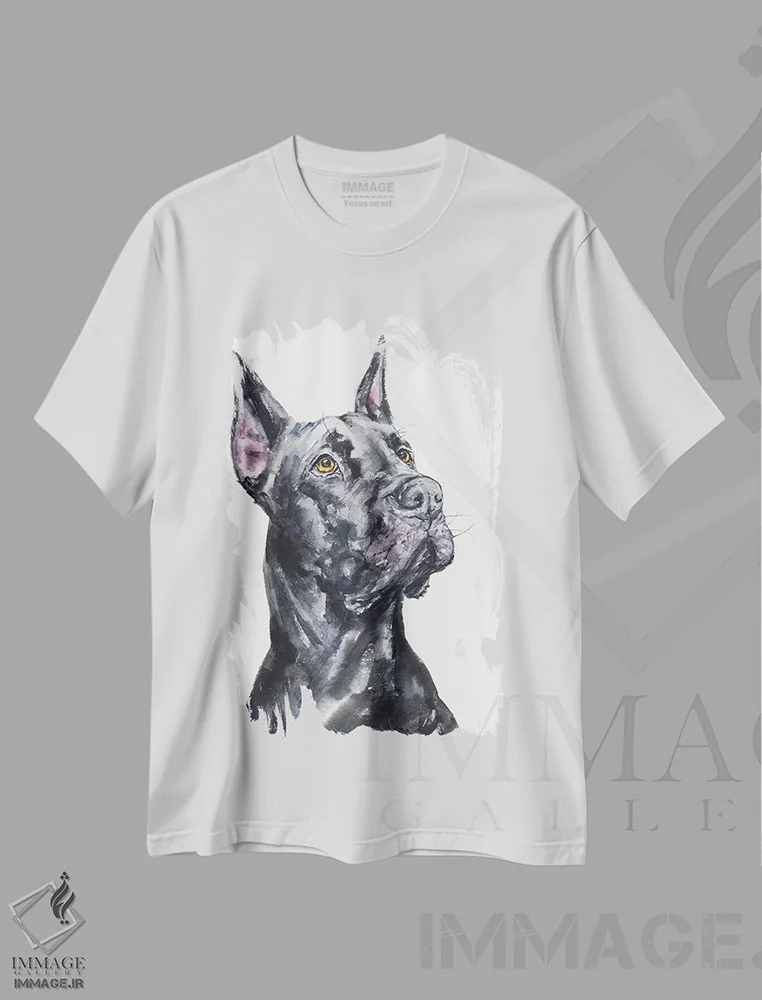 تیشرت سفید طرح دار گریت دین سیاه، مدیوم اثر جورج دیاچنکو | immage.ir