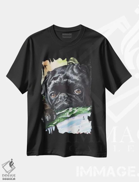 تیشرت مشکی طرح دار پاگ سیاه، مدیوم اثر جورج دیاچنکو | immage.ir