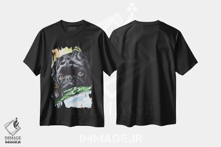 تیشرت مشکی طرح دار پاگ سیاه، مدیوم اثر جورج دیاچنکو | immage.ir