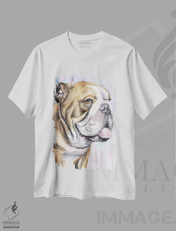 تیشرت سفید طرح دار انگلیسی، هنر فاخر معاصر اثر جورج دیاچنکو | immage.ir