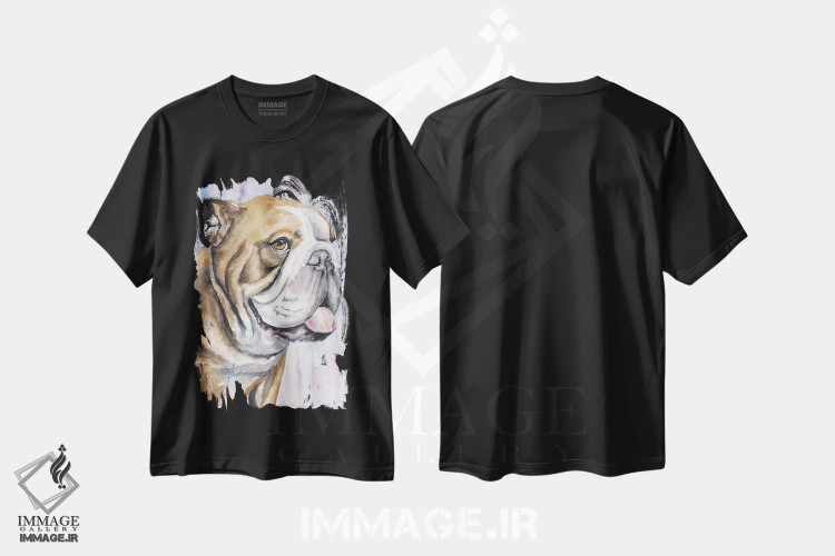 تیشرت مشکی طرح دار انگلیسی، هنر فاخر معاصر اثر جورج دیاچنکو | فروشگاه ایماژ