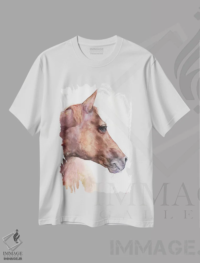 تیشرت سفید طرح دار هانا، هنر فاخر معاصر اثر جورج دیاچنکو | فروشگاه ایماژ