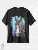 تیشرت مشکی طرح دار اسب، مدیوم اثر جورج دیاچنکو | فروشگاه ایماژ