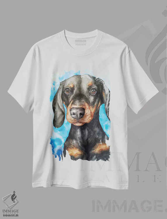 تیشرت سفید طرح دار داشهاند بامزه، تزئینی اثر جورج دیاچنکو | immage.ir